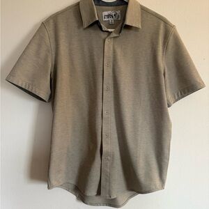 Men's Casual Tan Button Down Shirt
